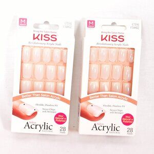 Kiss Salon Acrylic Natural Revolutionary Acrylic Nails Medium 67898 KSAN02 2 Pks